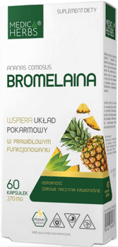 Suplement diety Medica Herbs Bromelaina 60 kapsułek (5907622656279)