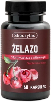 Харчова добавка Skoczylas Iron 3 форми з вітаміном С 60 капсул (5903631208492)