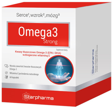 Харчова добавка Starpharma Omega 3 Forte 60 капсул з жирними кислотами (5902989932660)