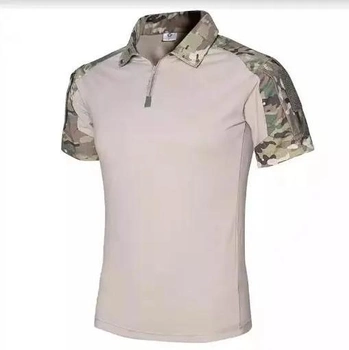Тактическая футболка поло с коротким рукавом мультикам рубашка боевая Multicam Ubacs р.L 1шт.