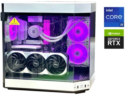 Игровой ПК Hyte Y60 Black-White Tower / Intel Core i9-12900K (16(24) ядер по 2.4-5.2 GHz) / 32GB DDR5 / 1000GB SSD / GeForce RTX 4090, 24GB GDDR6X, 384-bit / 1000W