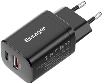 Зарядное устройство Essager Journey Fast Charger PD+QC 30W Black (ECTPQS-ZTB01)