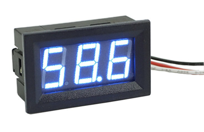 Вольтметр в корпусе 0 - 100 (99,9) В (синий)