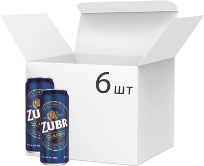 Zubr світле фільтроване Classic 0,5 л × 6