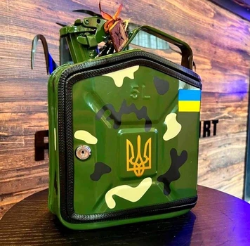 Канистра бар 5 л, Камуфляж зеленая з гербом, Без алкоголя, AUTO COMFORT