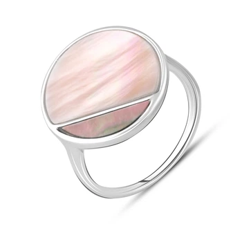 Серебряное кольцо с натуральным перламутром 2.1ct, вес изделия 3,25 гр (2129165)