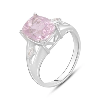 Срібна каблучка з натуральним Кунцитом 4.494ct, вага виробу 3,78 гр (2116455)