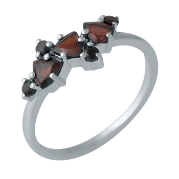 Срібна каблучка з натуральним гранатом 1.05ct, вага виробу 2,02 гр (1987544)