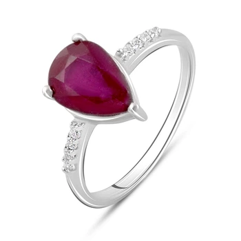 Серебряное кольцо с натуральным рубином 2.125ct, вес изделия 2,41 гр (2096054)