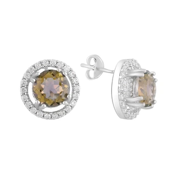 Серебряные серьги с мистик топазом 3.42ct (2122821)