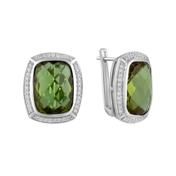 Срібні сережки з аметистом і султанітом 18.613ct (2104391)