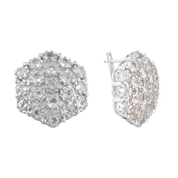 Срібні сережки з натуральним топазом 12.046ct (2124436)