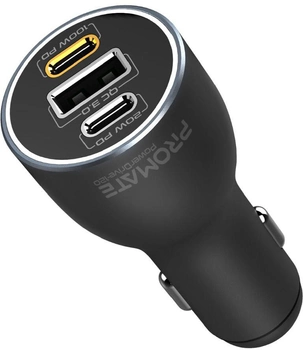 Автомобильное зарядное устройство Promate PowerDrive-120 W 2xUSB-C, USB-A Black (powerdrive-120.black)