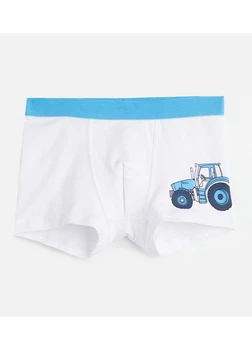 Трусики-боксеры для мальчика H&M Трактор 0767126-053-1 134-140 см (8-10 years) Белый