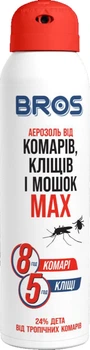 Репелентний засіб Bros Аерозоль проти комарів і кліщів MAX 90 мл ( 5904517324572)