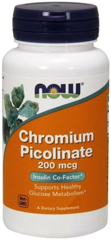 Witaminy Now Foods Pikolinian chromu 200 mcg 100 kapsułek wegańskich (0733739014207)