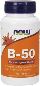 Now Foods B-50 kompleks Witamin B 100 tabletek (733739004260)