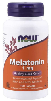 Харчова добавка Now Foods Мелатонін 1 мг 100 таблеток (733739032621)
