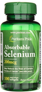 Добавка харчова Puritans Pride Absorbable Selenium 200 100 капсул (25077159307)