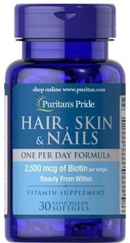 Харчова добавка Puritans Pride Hair, Skin, Nails 30 капсул (25077507795)