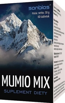 Харчова добавка Sanbios Mumio Mix 60 таблеток з рослинними екстрактами (5908230845482)