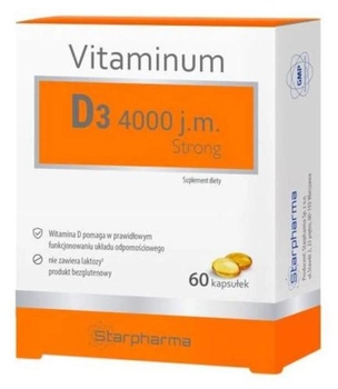 Харчова добавка Starpharma Вітамін D3 4000 JM Strong 60 капсул (5902989931076)