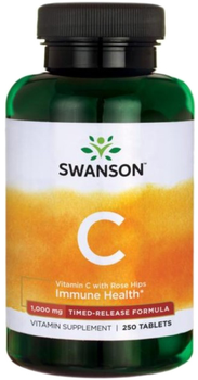 Харчова добавка Swanson Вітамін C 1000 пролонгованої абсорбції 250 таблеток (87614010984)