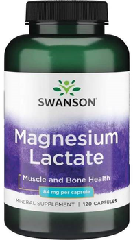 Харчова добавка Swanson Лактат магнію 84 мг 120 капсул (87614115252)