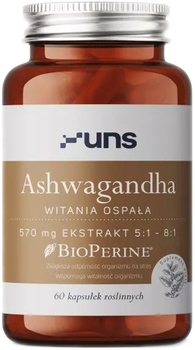 Suplement diety UNS Ashwagandha + Bioperyna 60 kapsułek (5904238960301)