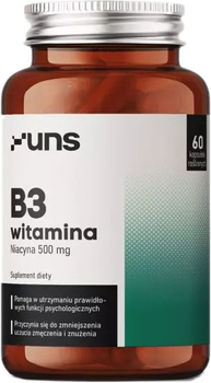 Харчова добавка UNS B3 Вітамін 60 капсул Ніацин (5904238961582)
