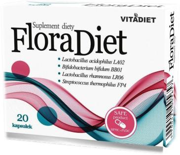 Харчова добавка Vitadiet Flora Diet 20 капсул для кишечника (5900425005657)