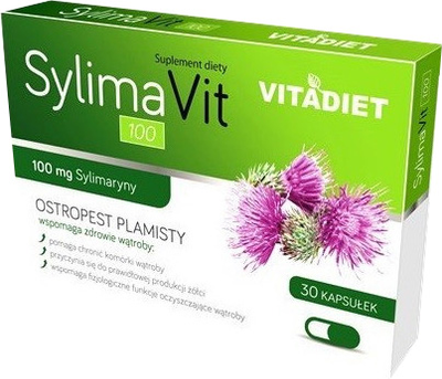 Suplement diety Vitadiet Sylimavit 30 kapsułek Działa Ochronnie na Wątrobę (5900425004049)