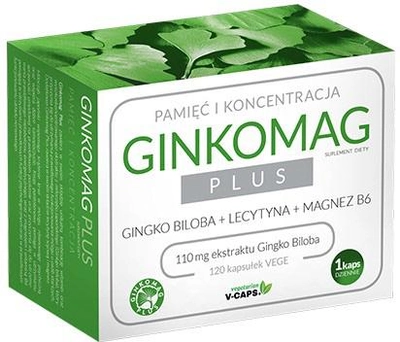 Xenico Pharma Ginkomag Plus 120 kapsułek Lepsza Pamięć (5905279876255)