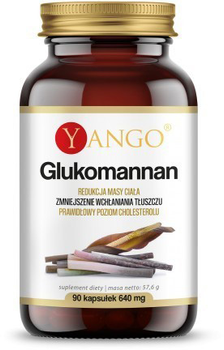 Харчова добавка Yango Glucomannan 640 мг 90 капсул з натуральним волокном (5903796650013)