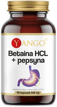 Харчова добавка Yango Betaina HCL Пепсин 90 капсул (5907483417064)