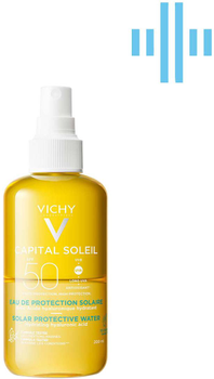Vichy Capital Soleil sunscreen water dwufazowy nawilżający spray do twarzy i ciała z kwasem hialuronowym SPF 50 200 ml (3337875695145)