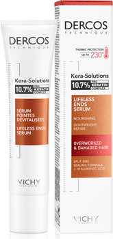 Vichy Dercos Kera-Solutions Serum odżywcze z kompleksem Pro-Keratin do odbudowy zniszczonych i osłabionych końcówek włosów 40 ml (3337875673921)