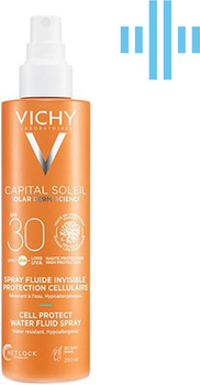 Сонцезахисний водостійкий спрей-флюїд Vichy Capital Soleil для тіла SPF30 200 мл (3337875810890)