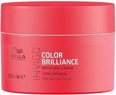 Maska Wella Professionals Invigo Brilliance Fine dla blasku włosów farbowanych twardych i cienkich z kawiorem z limonki 150 ml (8005610632940)