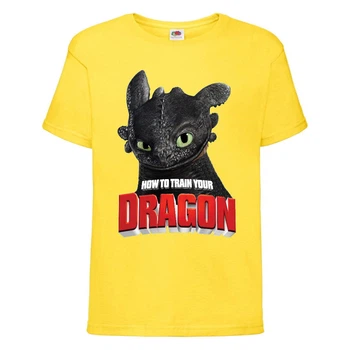 Футболка детская Как приручить дракона (DRAGONS) желтая (dragon-05-yellow) 116 см.