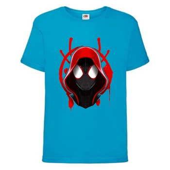 Футболка детская Марвел (Marvel & DC) голубая (spiderman-001-blue) 164 см