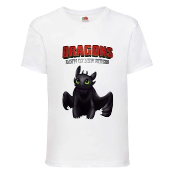 Футболка детская Как приручить дракона (DRAGONS) белая (DRAGONS-002-white) 128 см