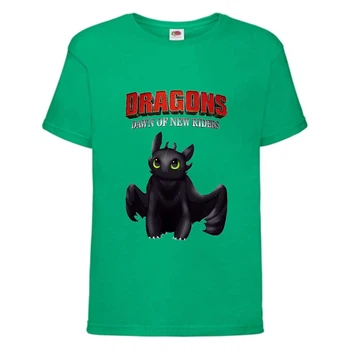 Футболка детская Как приручить дракона (DRAGONS) зеленая (DRAGONS-002-green) 116 см