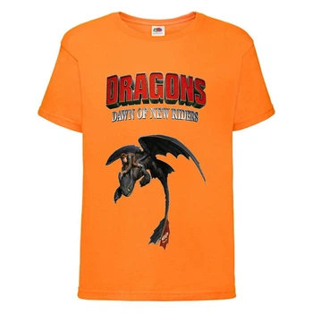 Футболка детская Как приручить дракона (DRAGONS) оранжевая (DRAGONS-001-orange) 140 см