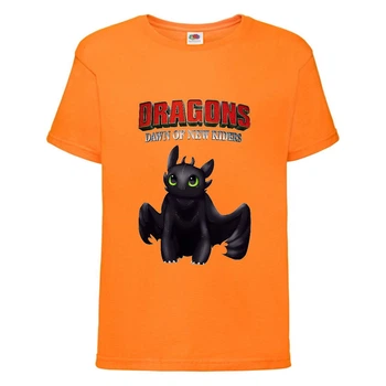 Футболка детская Как приручить дракона (DRAGONS) орнжевая (DRAGONS-002-orange) 140 см