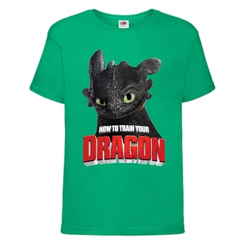 Футболка детская Как приручить дракона (DRAGONS) зеленая (dragon-05-green) 140 см