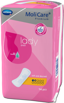 Прокладки урологічні Hartmann MoliCare Premium lady pad при нетриманні сечі 1.5 краплі 14 шт (4052199289618)