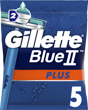 Одноразові станки для гоління (Бритви) чоловічі Gillette Blue 2 Plus 5 шт (3014260283254)