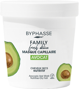 Maska do włosów Byphasse Family Fresh Delice z awokado do włosów suchych 250 ml (8436097095506)