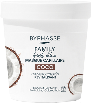 Маска для волосся Byphasse Family Fresh Delice з кокосом для фарбованого волосся 250 мл (8436097095513)